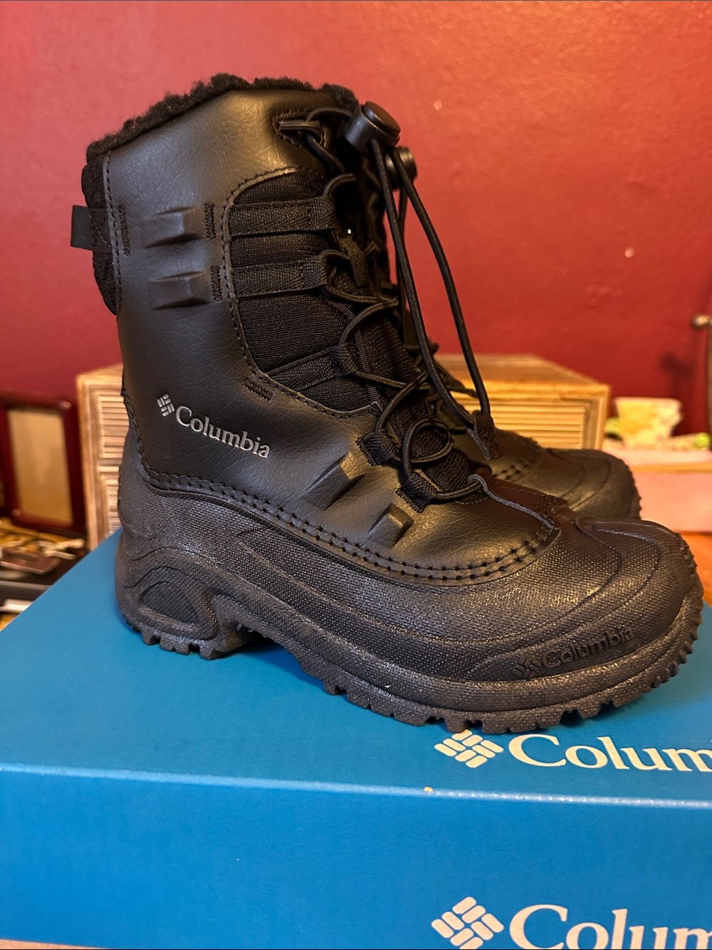 Columbia Black Youth Kids' Lace-Top Winter Boots